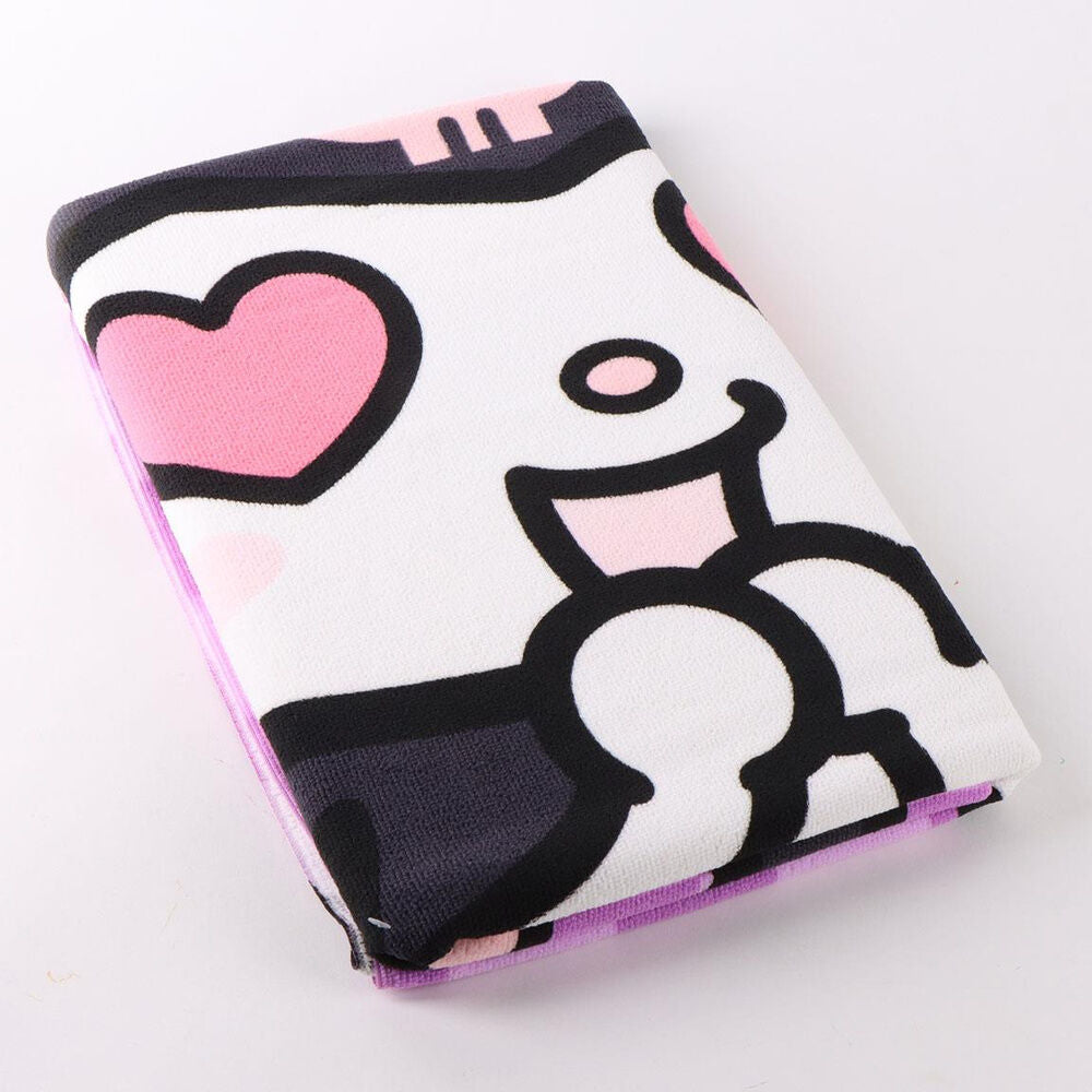 Toalha Kuromi Hello Kitty microfibra