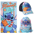 Conjunto de toalha + saco + chapéu Stitch Disney