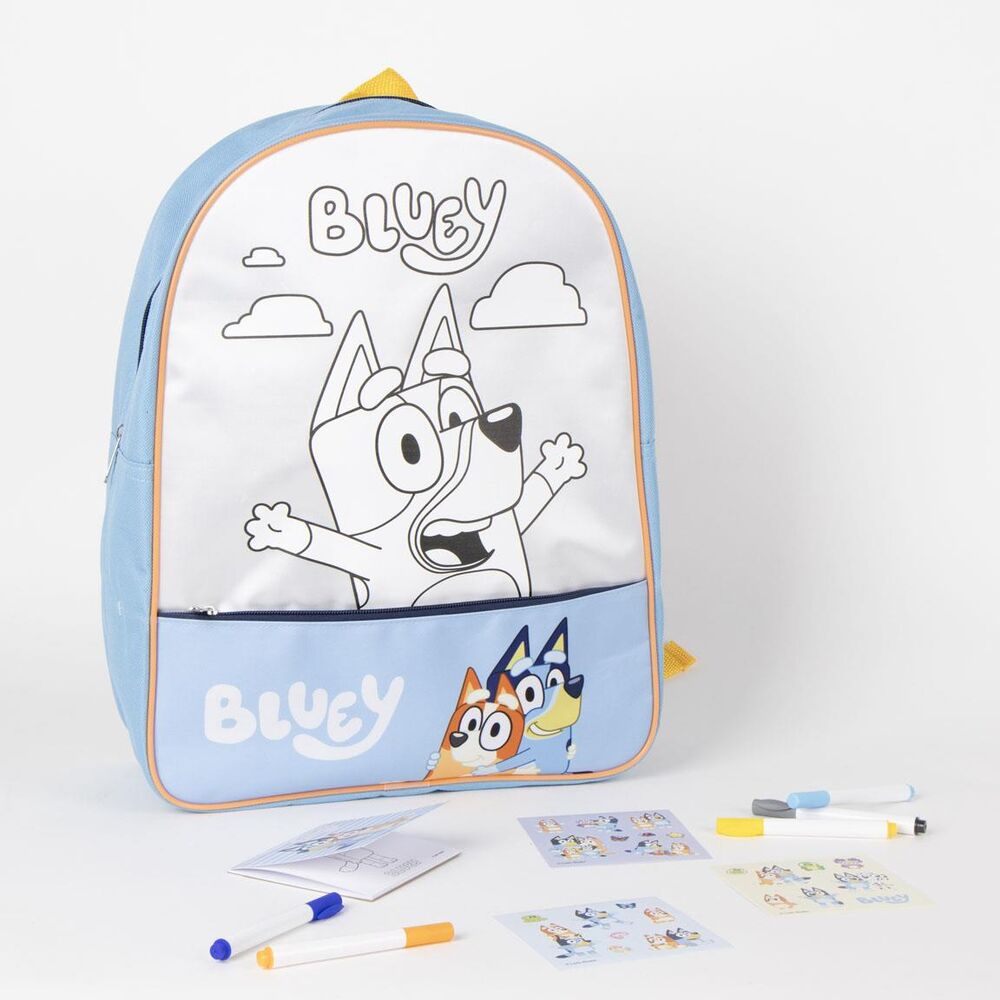 Conjunto de papelaria com mochila DIY Bluey