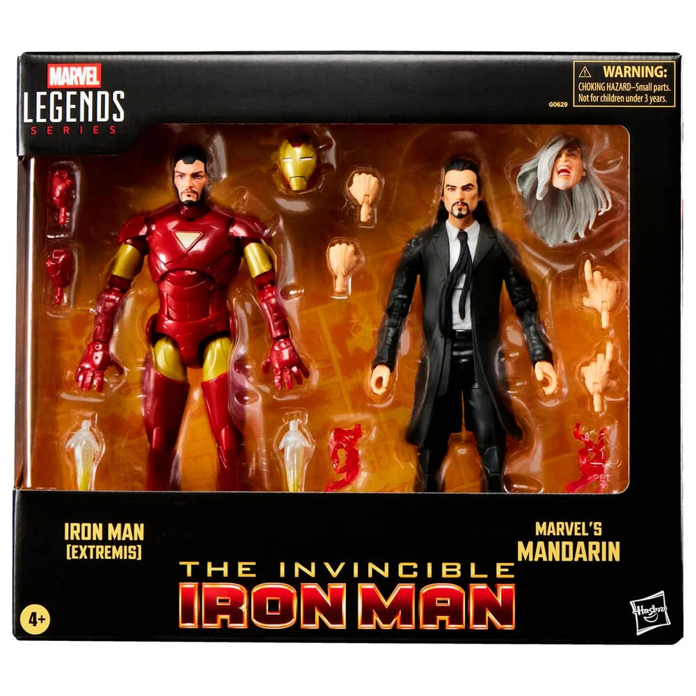 Conjunto 2 Figuras Iron Man Extremis & The Mandarin Marvel Legends 15 cm