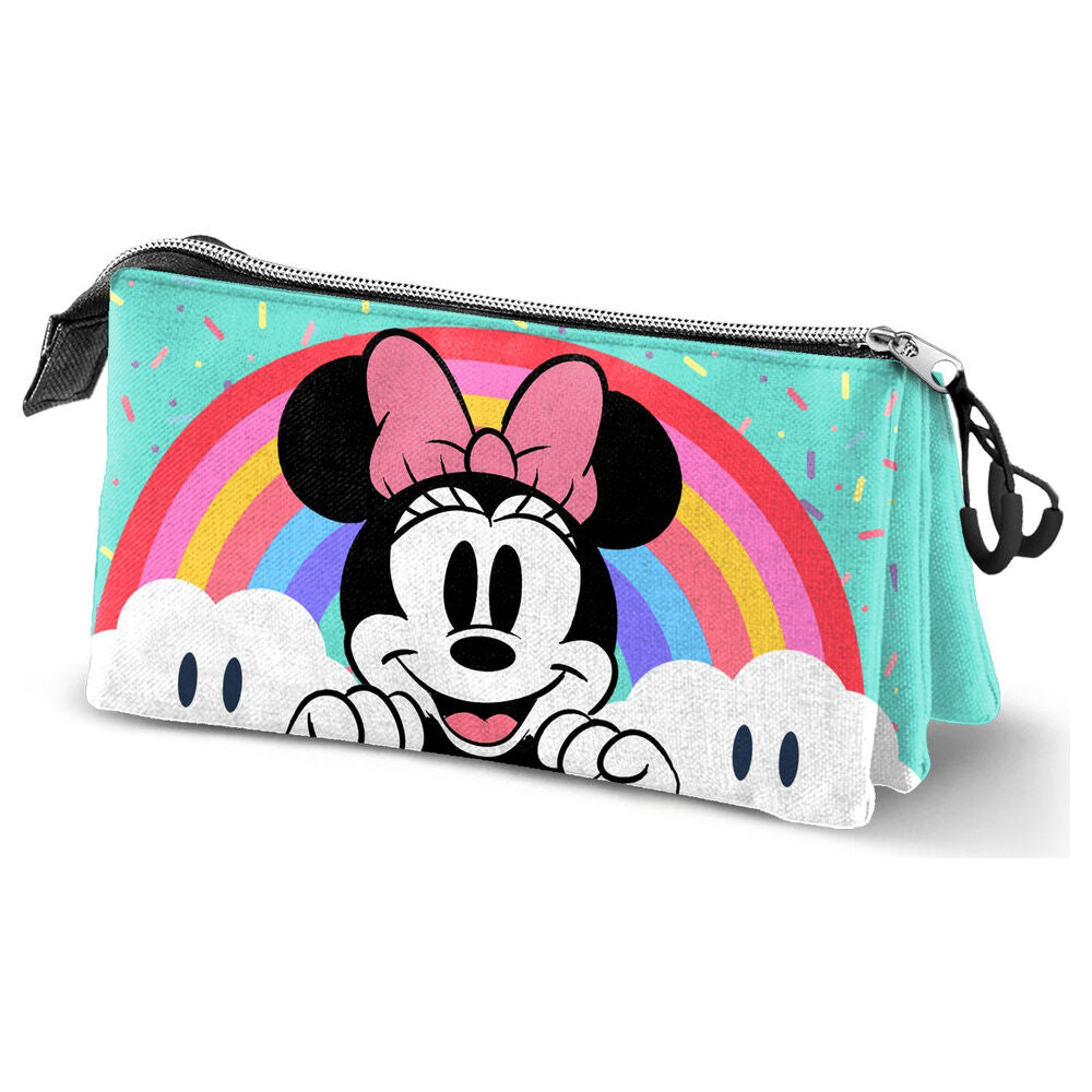 Estojo triplo Rainbow Minnie Disney