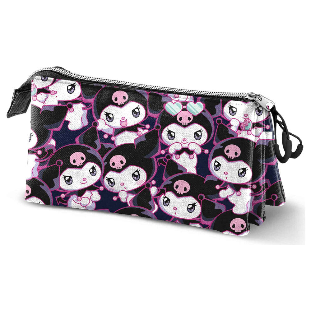 Estojo triplo Kuromi Hello Kitty