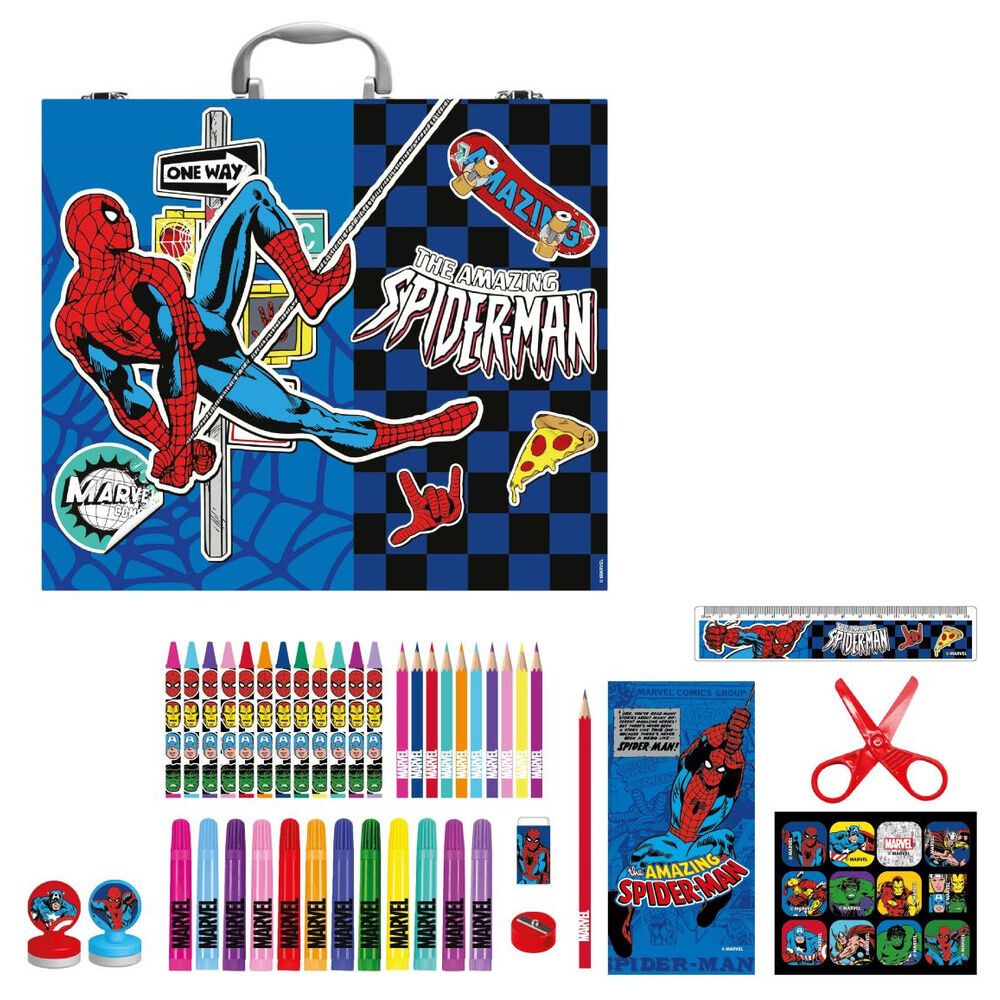 Spider-Man Marvel stationery set for colouring
