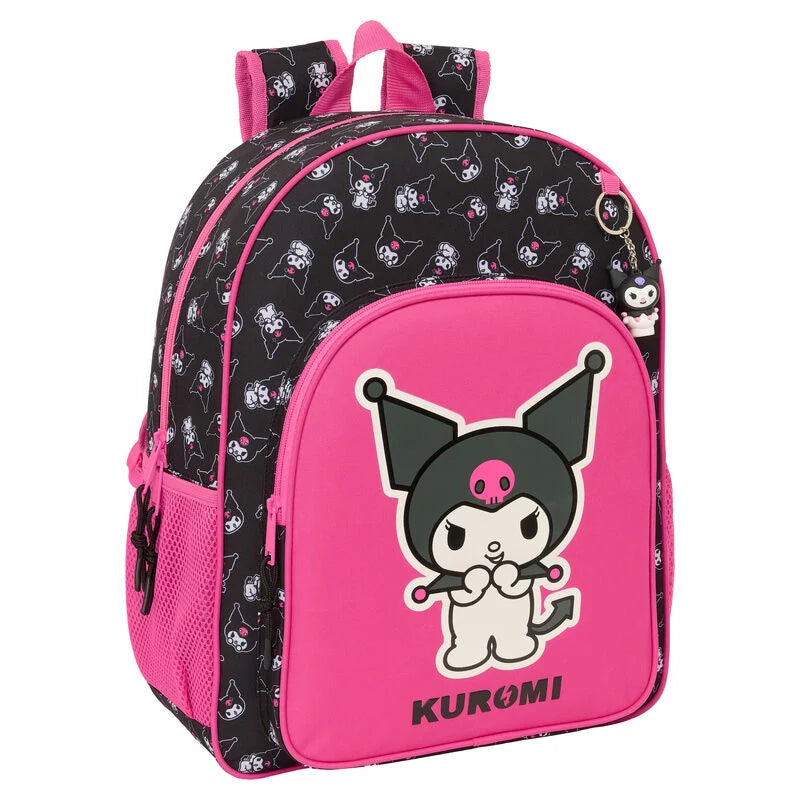 Mochila Kuromi Hello Kitty adaptável 42cm