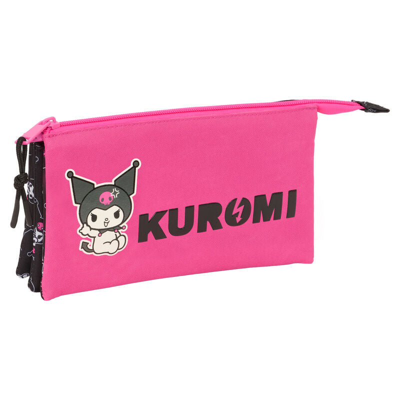 Estojo triplo Kuromi Hello Kitty