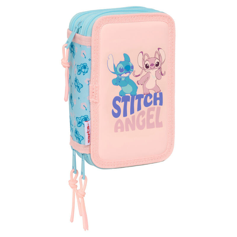 Ohana Stitch Disney Triple Pencil Case with 37 pieces