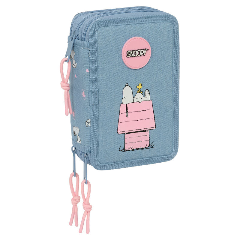 Estojo triplo Snoopy Peanuts 37 peças