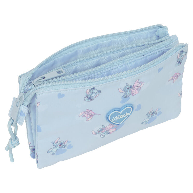 Estuche triple de lápices Stitch Disney