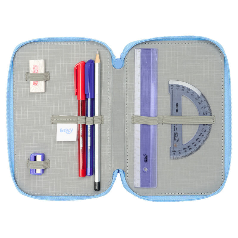 Estuche triple Let's Play Bluey con 37 piezas