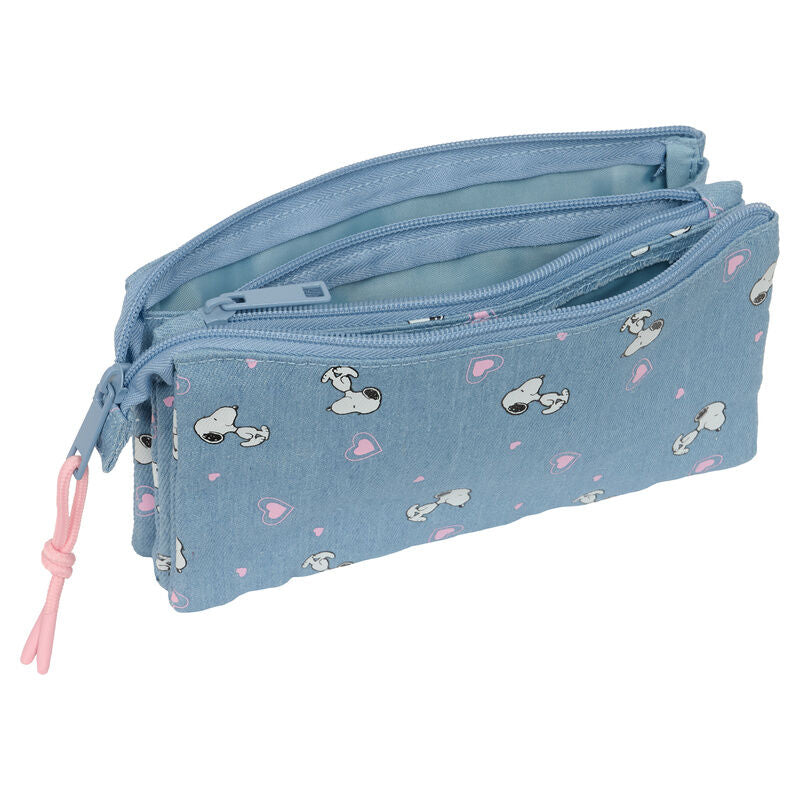 Estojo triplo Snoopy Peanuts