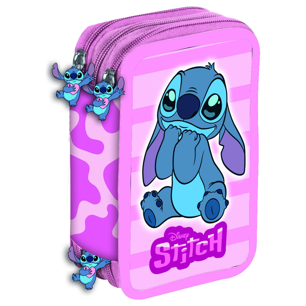 Estojo triplo Lovely Stitch Disney