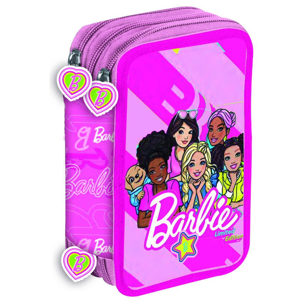 Estojo triplo Barbie