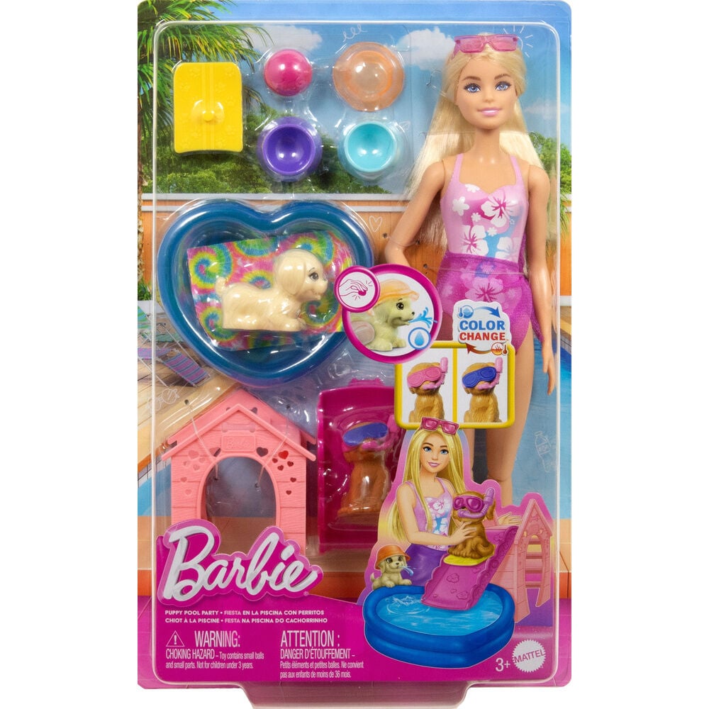 Boneca Piscina Cachorrinhos Barbie