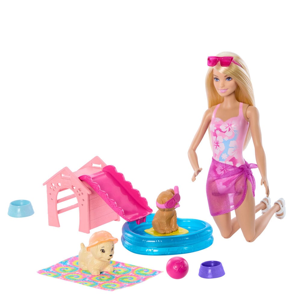 Boneca Piscina Cachorrinhos Barbie