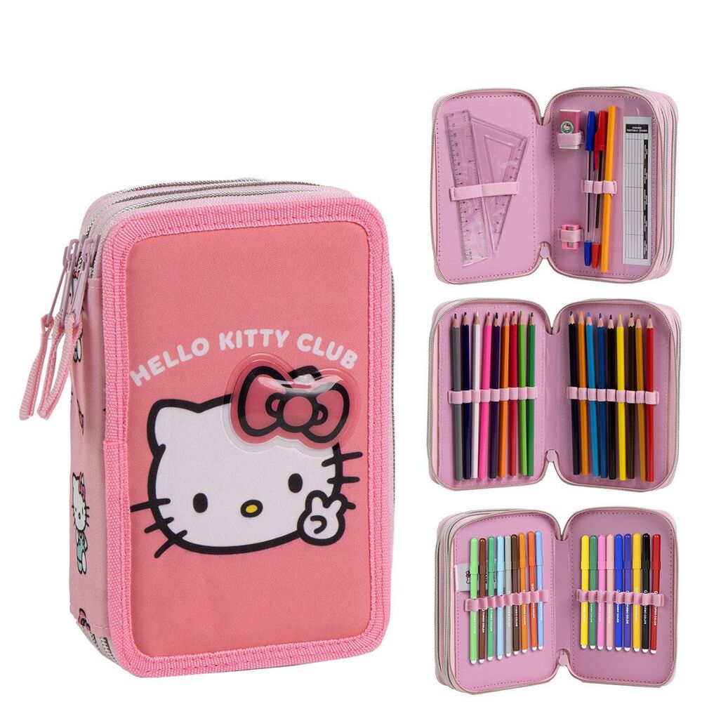 Estojo triplo Hello Kitty