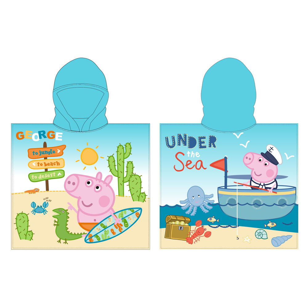 Poncho toalha George Peppa Pig microfibra