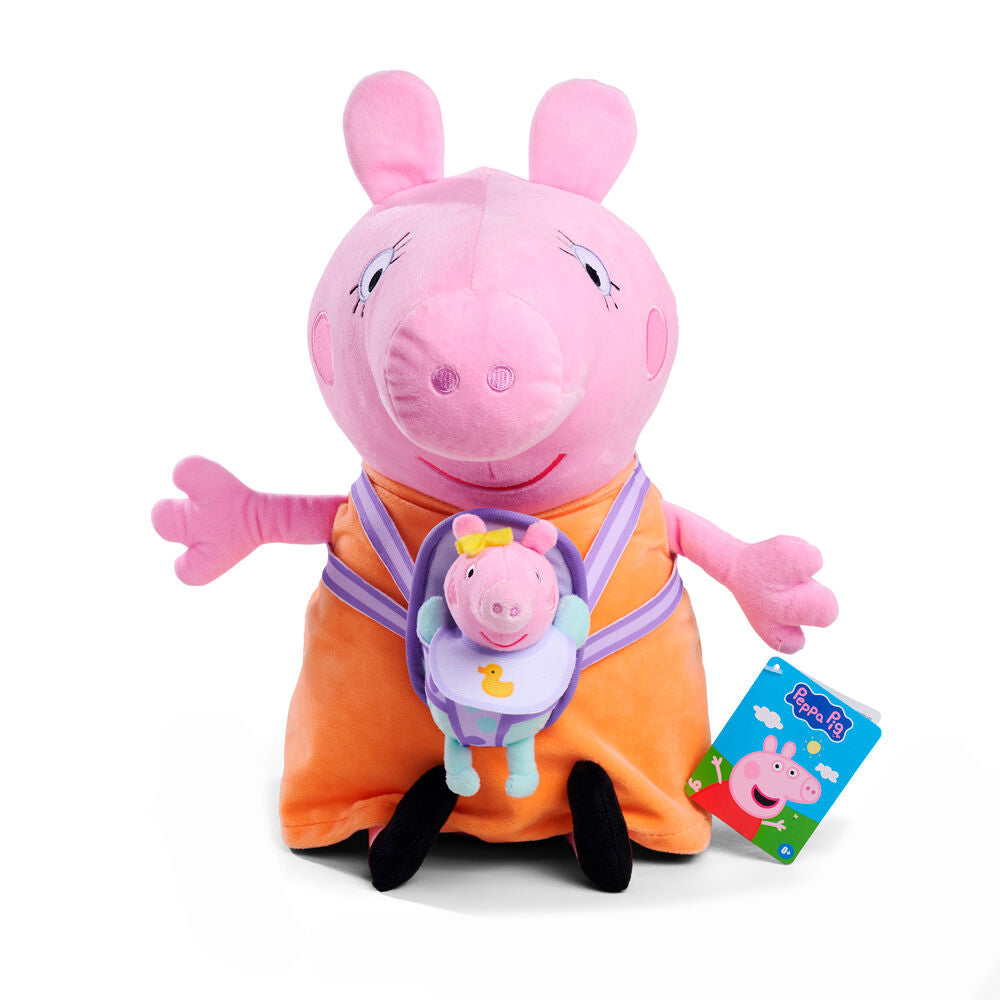 Peluche da Mamã Pig com Evie da Peppa Pig, 33 cm