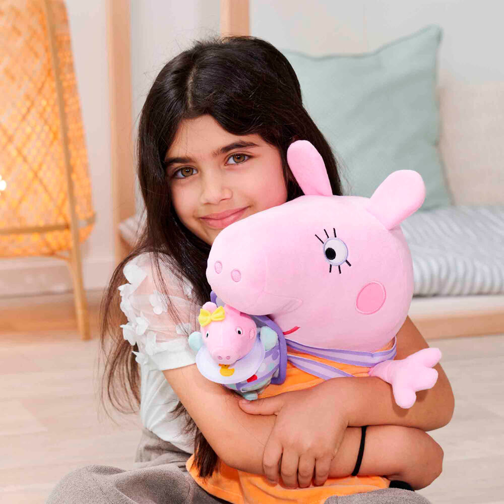 Peluche da Mamã Pig com Evie da Peppa Pig, 33 cm