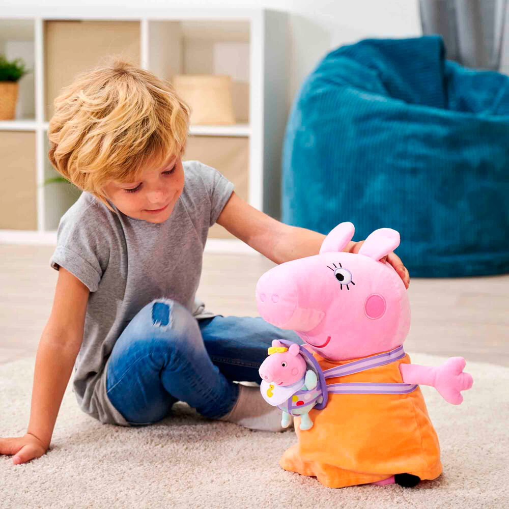 Peluche da Mamã Pig com Evie da Peppa Pig, 33 cm
