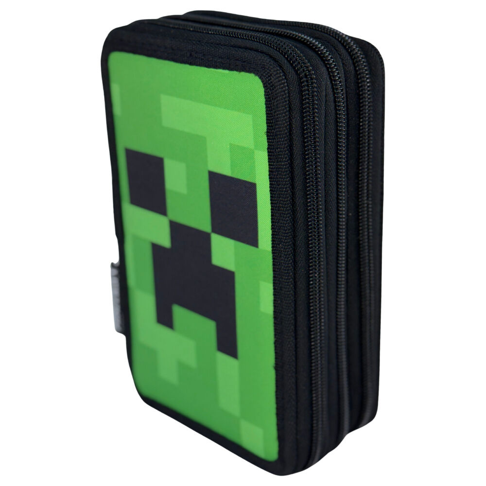 Estojos triplo com fecho com rosto Minecraft