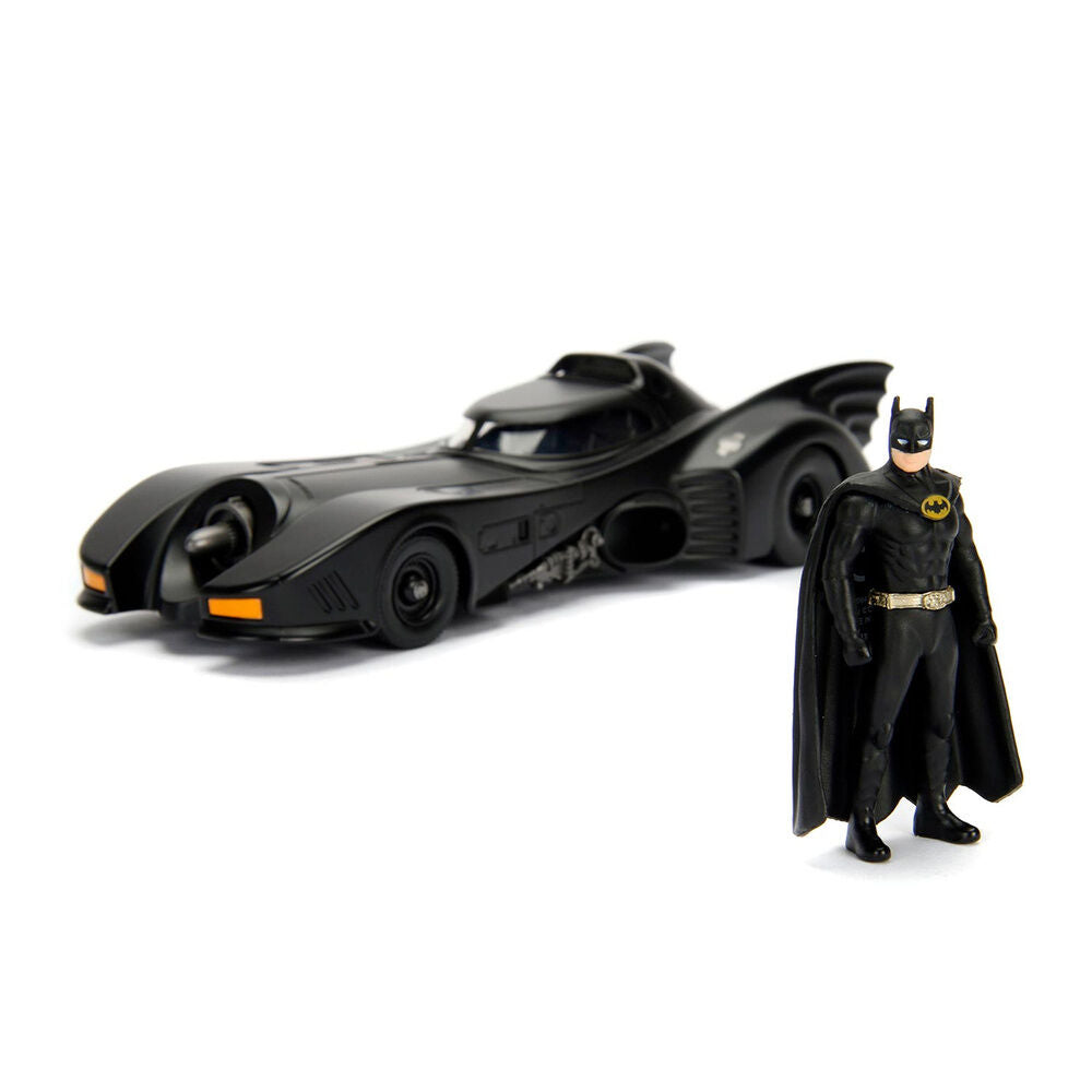 Conjunto figura Batman + Carro Batman Batmobile metal DC Comics