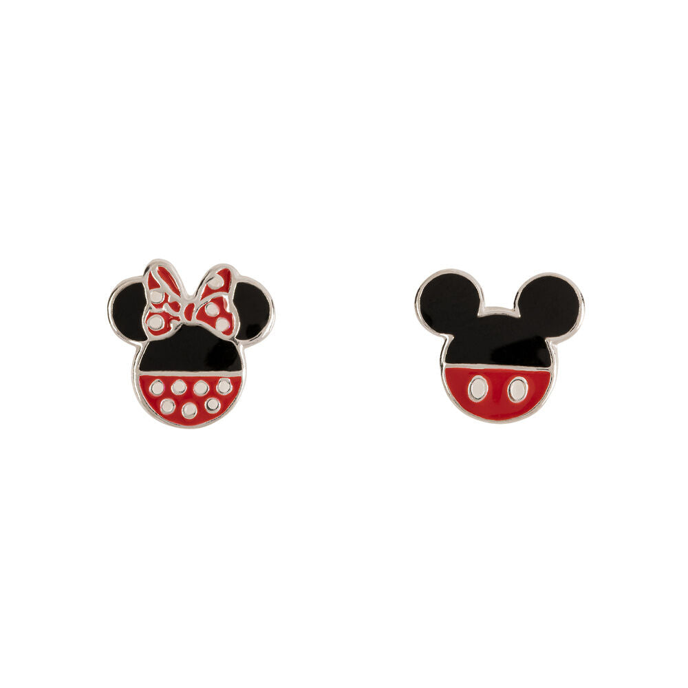 Brincos de prata Mickey e Minnie da Disney