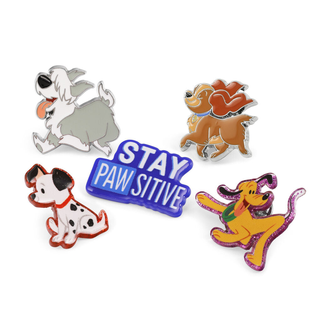 Conjunto de 5 pins de cães da Disney