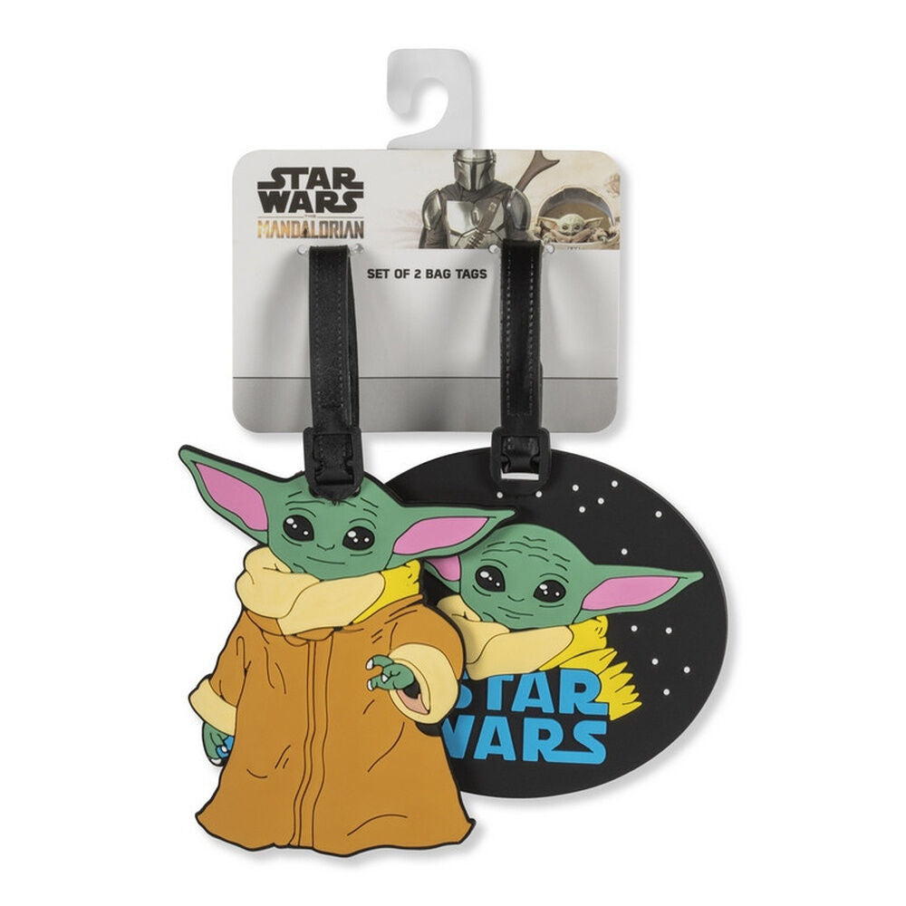 Conjunto de 2 etiquetas de bagagem Grogu, inspiradas em The Mandalorian e Star Wars.