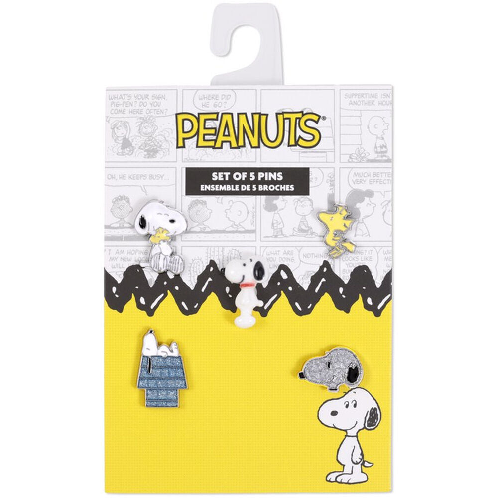 Conjunto de 5 pins do Snoopy e dos Peanuts