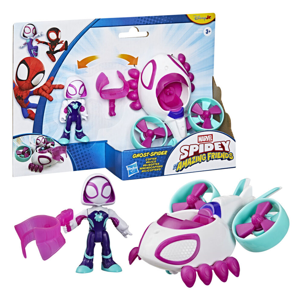Figura do Homem-Aranha Fantasma + Homem-Aranha e o seu veículo da Equipa Marvel