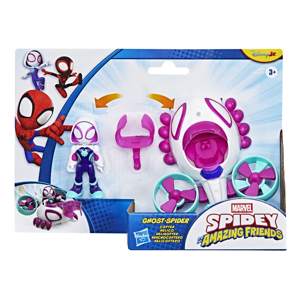 Figura do Homem-Aranha Fantasma + Homem-Aranha e o seu veículo da Equipa Marvel