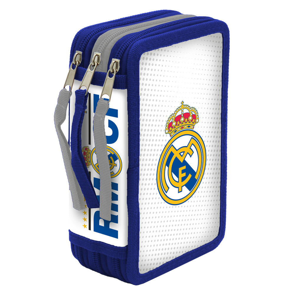 Real Madrid triple pencil case with 39 pieces