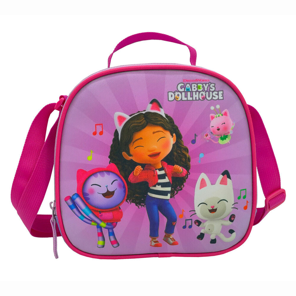 Conjunto de Trolley 50cm + lancheira + estojo Gabby´s Dollhouse
