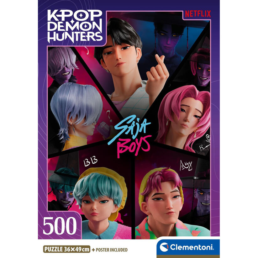 Puzzle K-POP Saja Boys Demon Hunters 500 peças + poster incluído