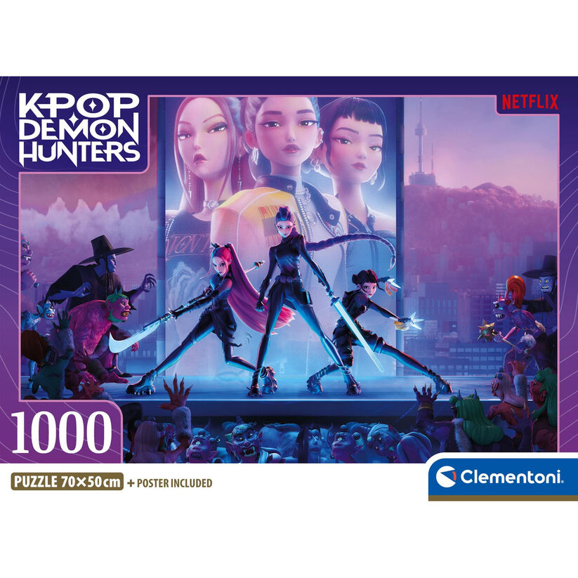 Puzzle K-POP Demon Hunters 1000 peças + poster incluído
