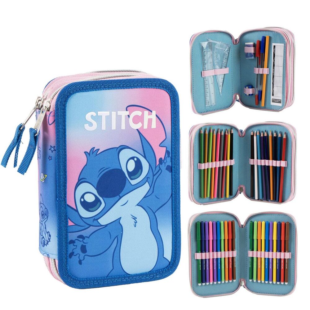 Estojo triplo Stitch Disney completo