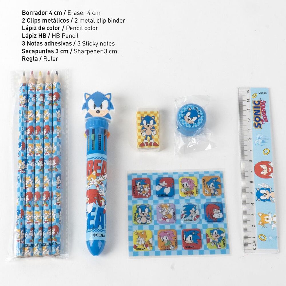Conjunto de papelaria Sonic the Hedgehog