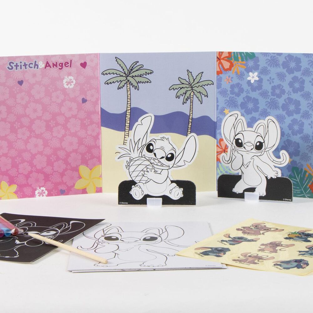 Conjunto de papelaria para colorir Stitch Disney
