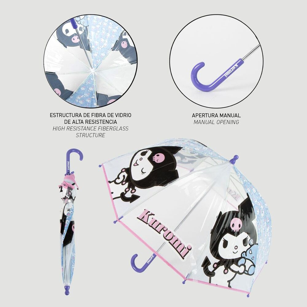 Guarda-chuva manual Kuromi Hello Kitty