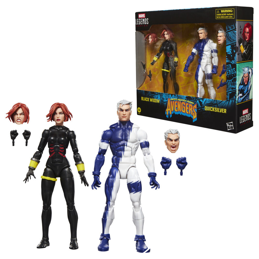 Conjunto 2 Figuras Marvel Black Widow e Quicksilver Avengers Avengers Marvel 15 cm - imagem 1
