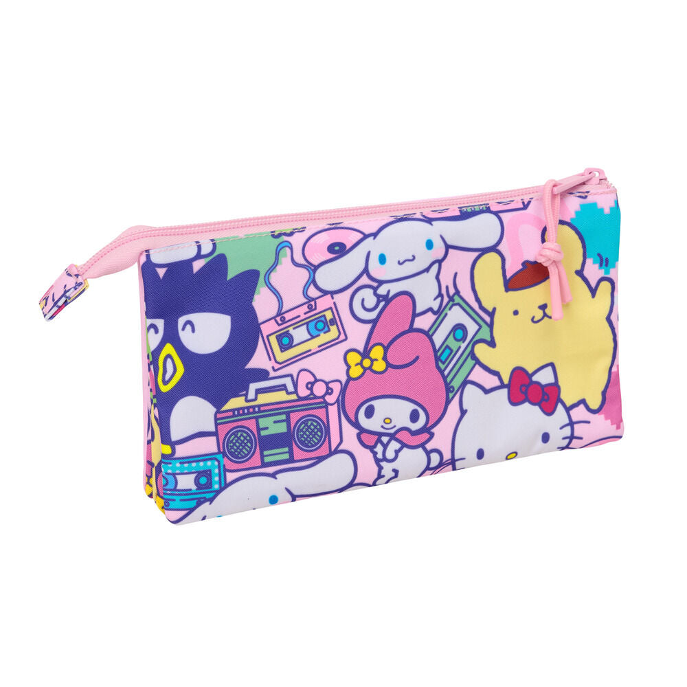 Estojo triplo Hello Kitty & Friends