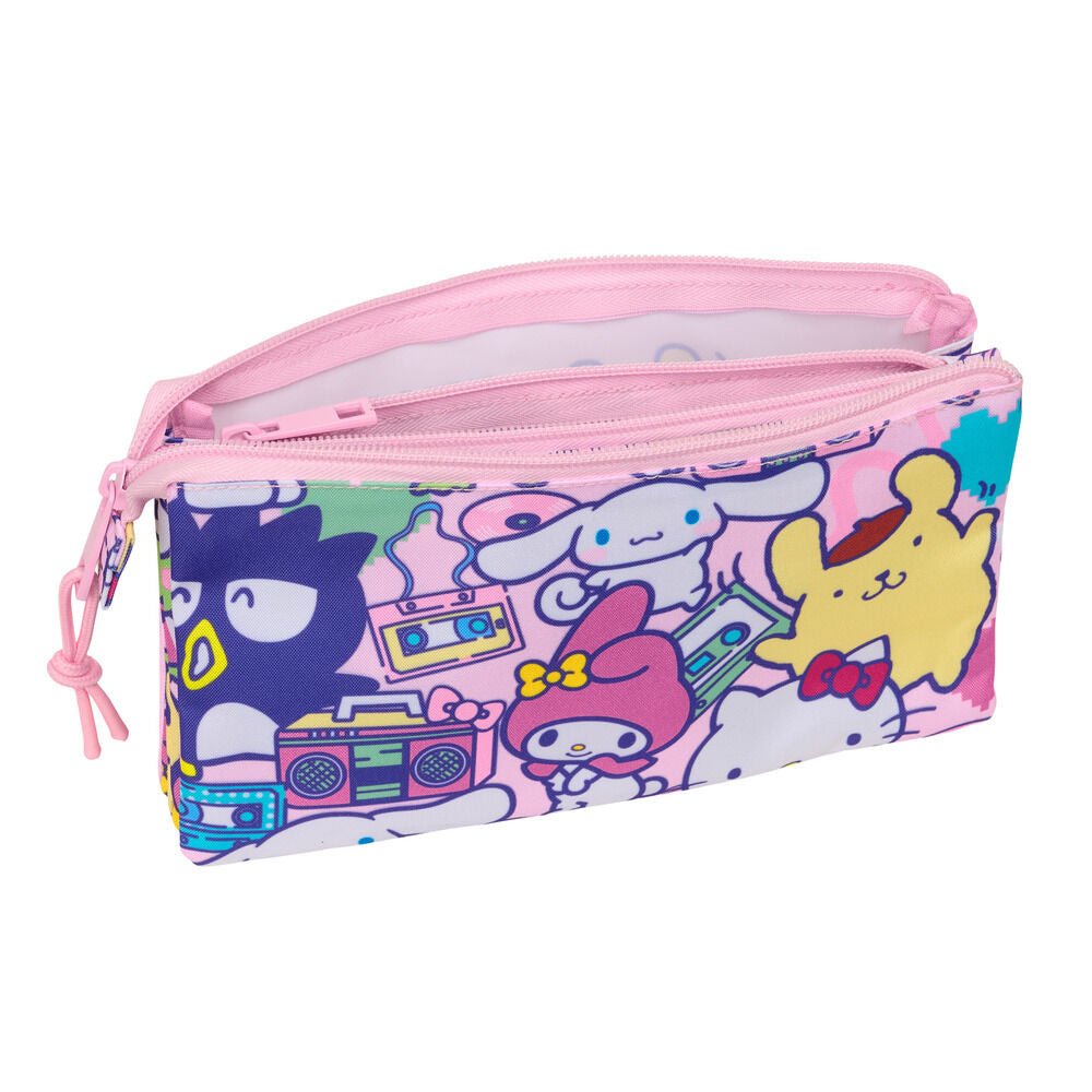 Estojo triplo Hello Kitty & Friends