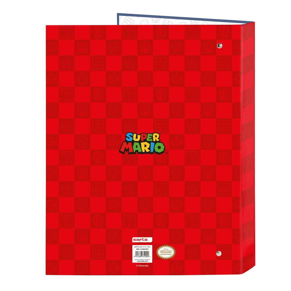 Capa A4 argolas Super Mario
