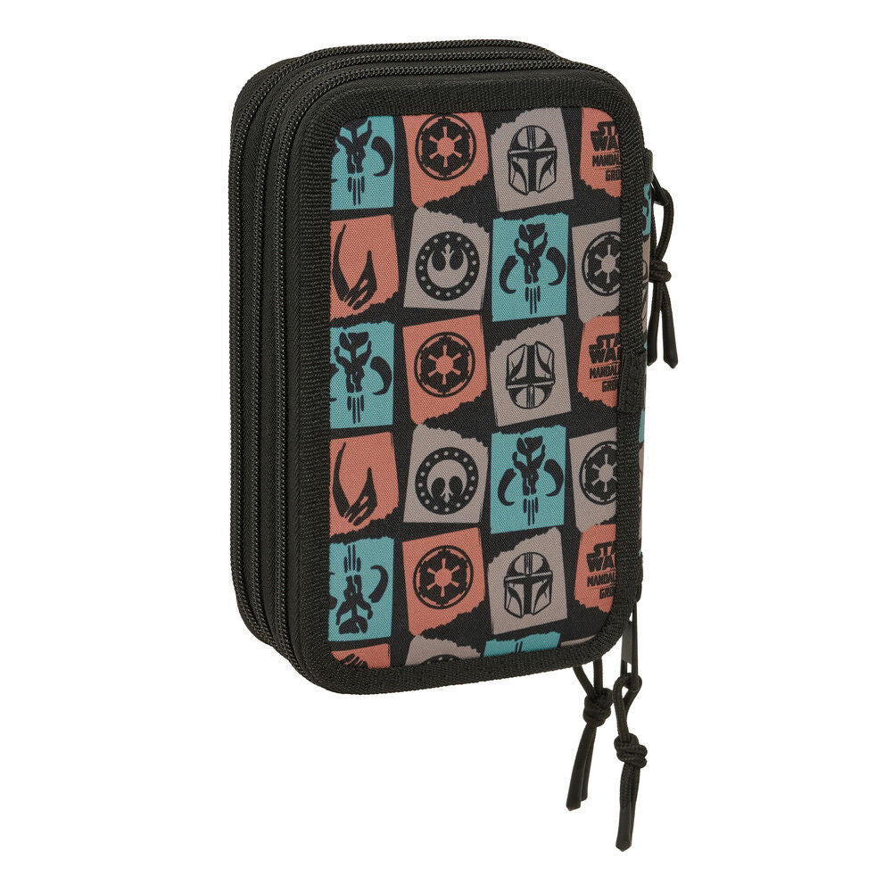 Estojo triplo Mandalorian & Grogu Star Wars completo 37 peças