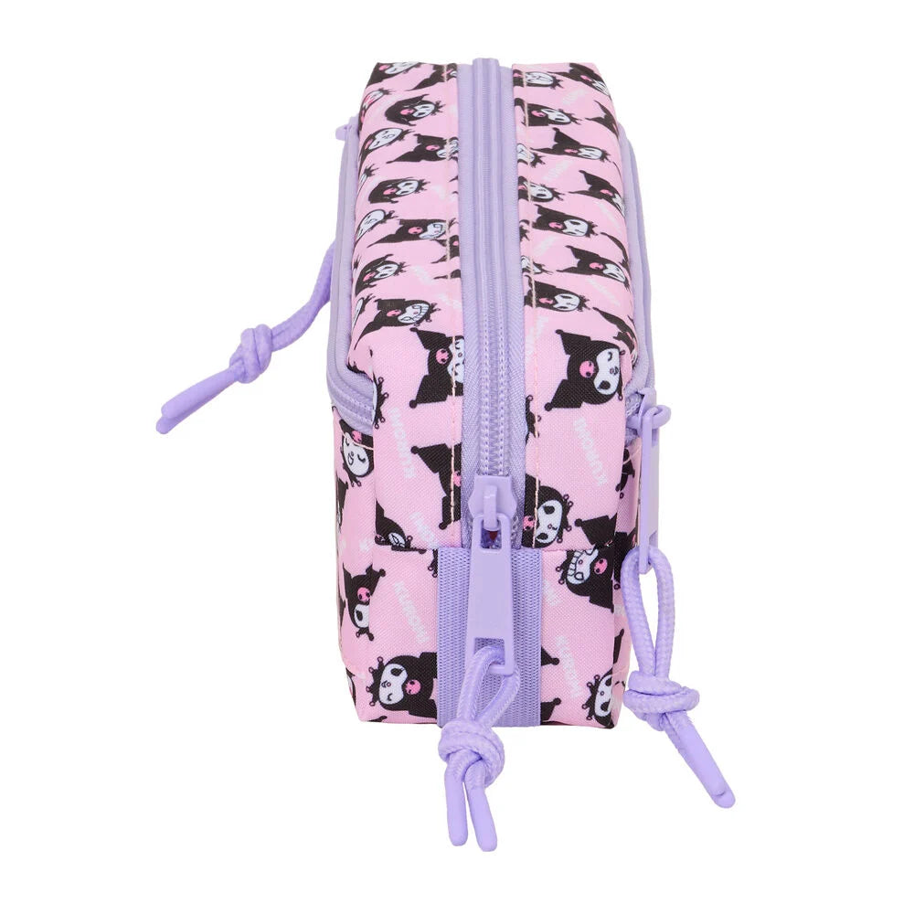 Estojo triplo Kuromi Hello Kitty