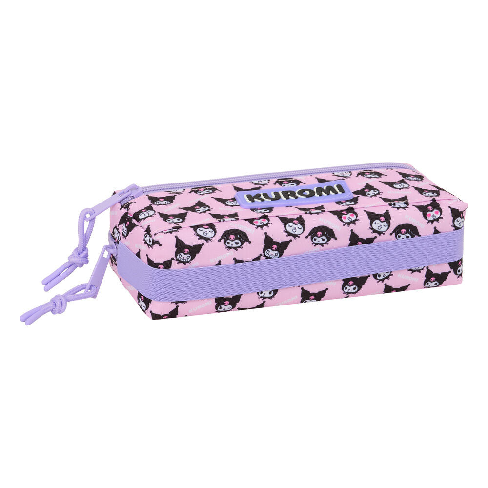Estojo triplo Kuromi Hello Kitty