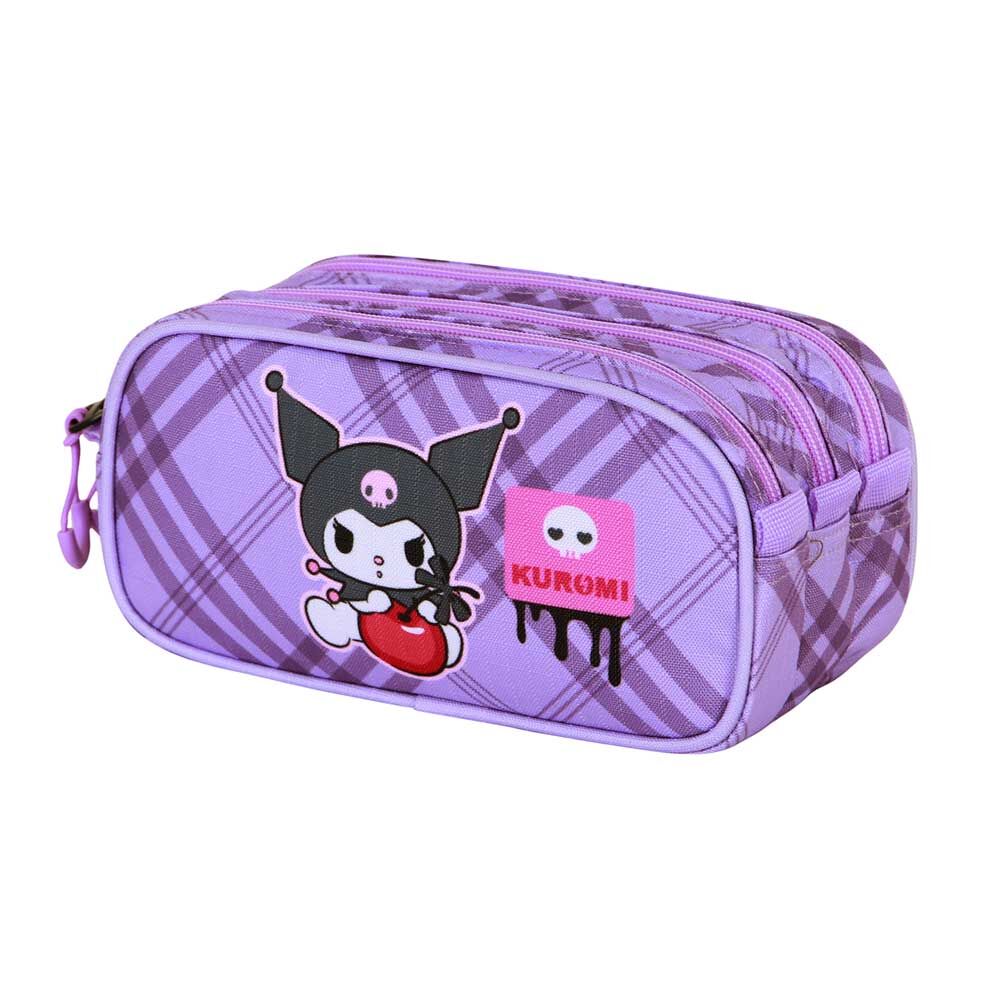 Estojo triplo Kuromi Hello Kitty