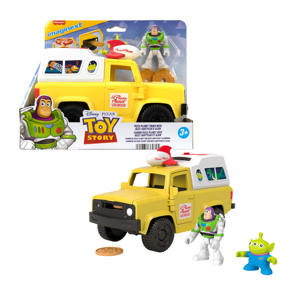Camião da Pizza Planet + figuras Buzz Lightyear e Alien Toy Story Disney Pixar Imaginext