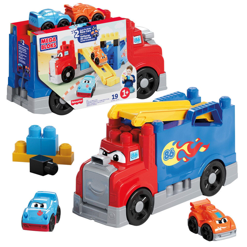 Camião de Corridas e Construção MEGA BLOKS – 19 Peças
