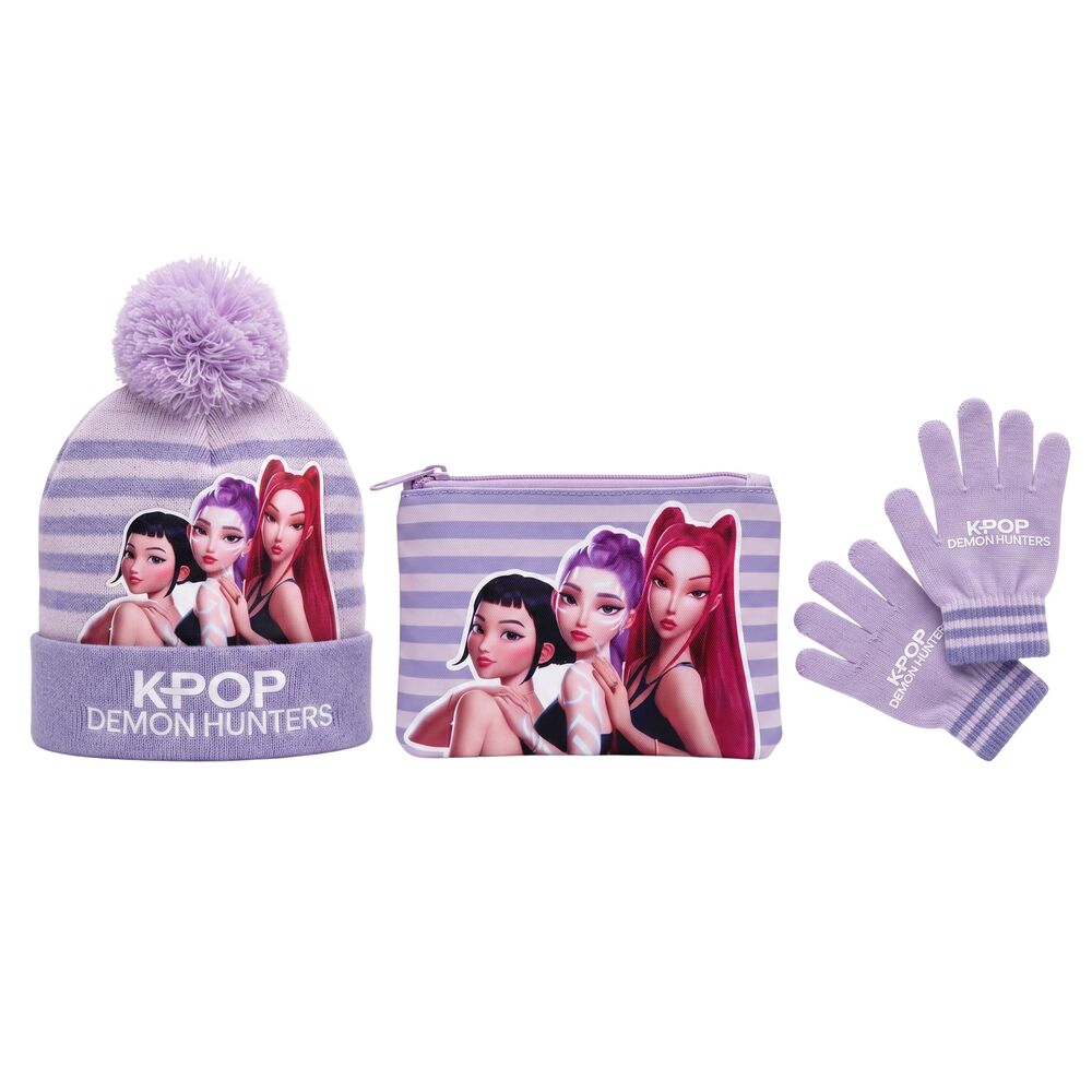K-POP Demon Hunters Beanie + Neck Warmer + Gloves Set